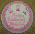 white w/pink borders & bunny decorations